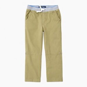 Mini Boden Cotton Utility Cargo Pants Olive Green Pull-On 8Y Gorpcore